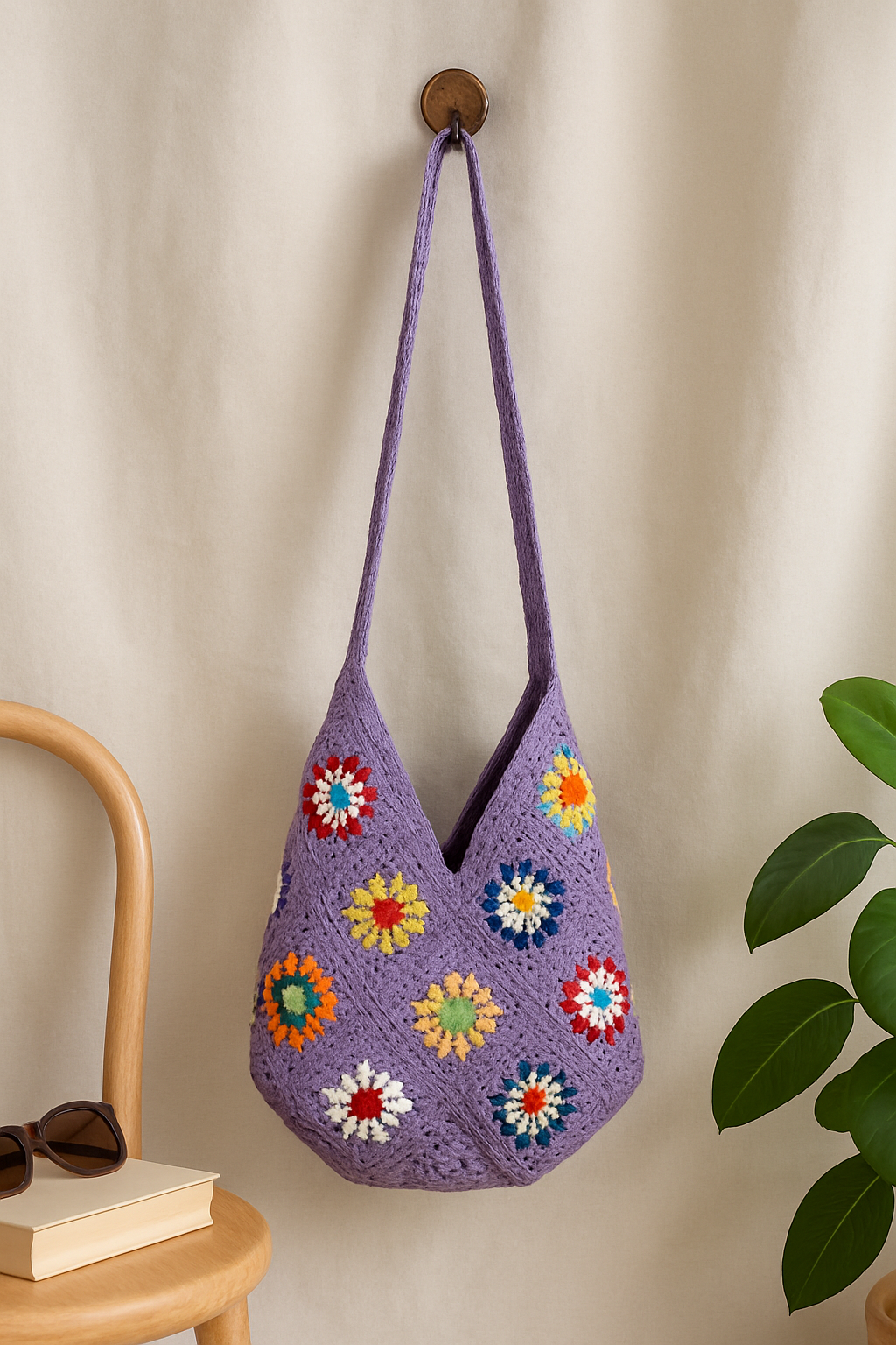 Hand-Crocheted Boho Shoulder Bag